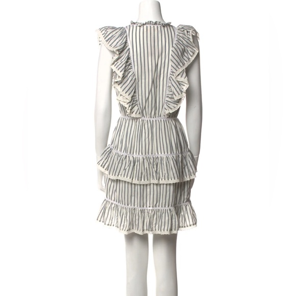 Loveshack Fancy Flutter Sleeve Button Down Stripe Dress - Picture 3 of 4